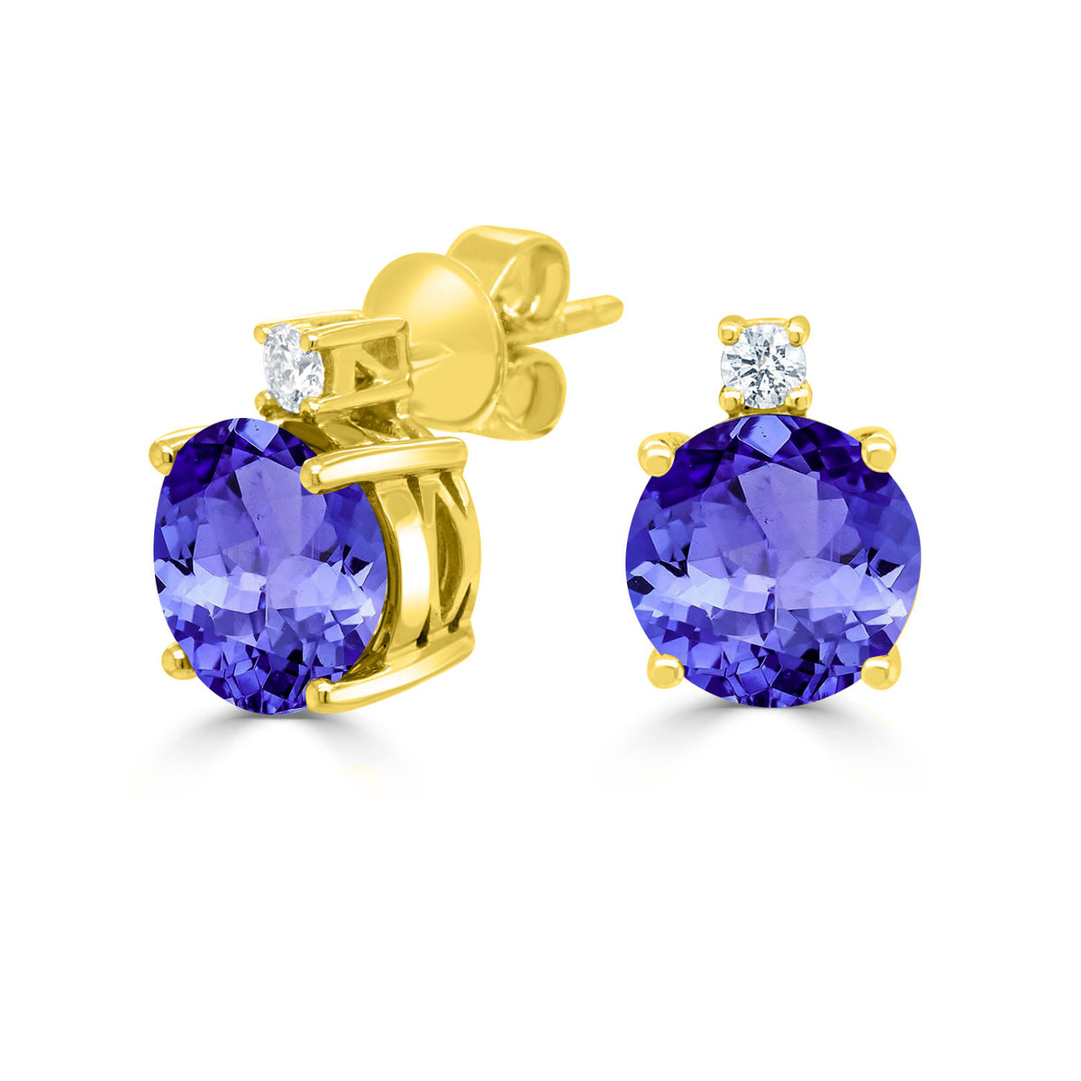 ge7006-genuine-trillion-  Genuine 1ct Tanzanite Stud Earrings main image 1