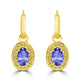 0.96ct Oval Tanzanite Earring with 0.14 cttw Diamond