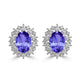 1.52ct Oval Tanzanite Earring with 0.26 cttw Diamond
