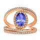1.2ct Oval Tanzanite Ring with 0.52 cttw Diamond