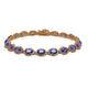 9.53 ct AAAA Oval Tanzanite Bracelet with 1.90 cttw Diamonds in 14K Yellow Gold
