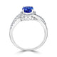 1.37ct AAAA Oval Tanzanite Rings with 0.44 cttw Diamond in 14K White Gold