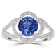 1.68ct AAAA Round Tanzanite Ring With 0.33 cttw Diamond in 14K White Gold