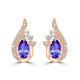 0.44ct Oval Tanzanite Studs Earring with 0.19 cttw Diamond
