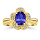 1.2ct Oval Tanzanite Ring with 0.15 cttw Diamond