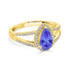 1.3ct Pear Tanzanite Ring with 0.44 cttw Diamond