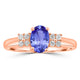 0.76ct Oval Tanzanite Ring with 0.13 cttw Diamond