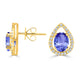 2.4ct Oval Tanzanite Studs Earring with 0.35 cttw Diamond