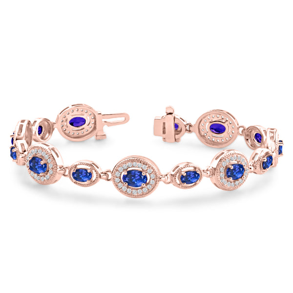 TTBR1018 - Hina - Certified AAAA Tanzanite and Diamond Bracelet