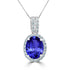2.73 ct Oval Tanzanite Pendants with 0.27 cttw Diamond in 14K White Gold