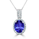 2.73 ct Oval Tanzanite Pendants with 0.27 cttw Diamond in 14K White Gold