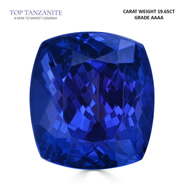 19.65ct Cushion Certified AAAA Tanzanite Gemstone 15.60x14.00mm