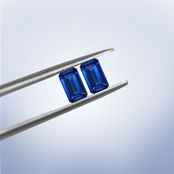 14.18cttw AAAA Matched Pair Emerald Cut Certified Tanzanite Gemstone 12.00x7.50mm