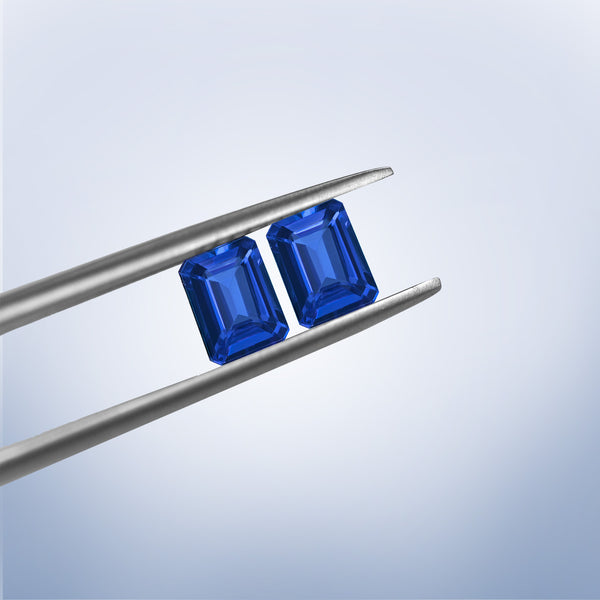 14.6cttw AAAA Matched Pair Emerald Cut Certified Tanzanite Gemstone 9.90x7.30mm