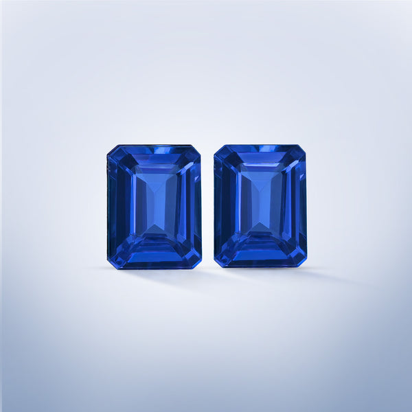 14.6cttw AAAA Matched Pair Emerald Cut Certified Tanzanite Gemstone 9.90x7.30mm