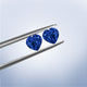 6.4cttw AAAA Matched Pair Heart Certified Tanzanite Gemstone 8.00x8.00mm