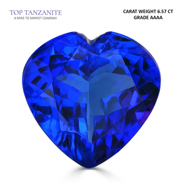 6.57ct AAAA Heart Tanzanite Gemstone 12.34x12.47mm
