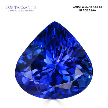 4.55ct Heart Certified AAAA Tanzanite Gemstone 10.73X10.56mm