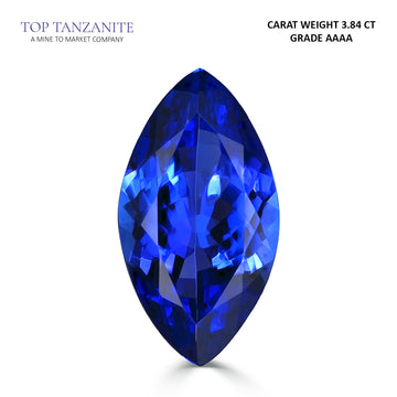 3.84ct AAAA Marquise Tanzanite Gemstone 14.63x7.97mm