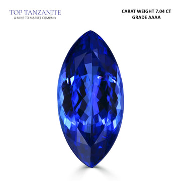 7.04ct AAAA Marquise Tanzanite Gemstone 18.07x8.75mm
