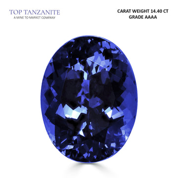 14.40ct Oval Certified AAAA Tanzanite Gemstone 18.18x13.91mm