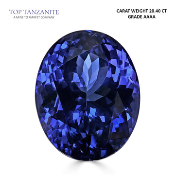 20.40ct Oval Certified AAAA Tanzanite Gemstone 18.01x14.18mm