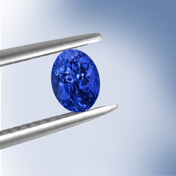5.01ct Oval Certified AAAA Tanzanite Gemstone 10.89x8.89mm