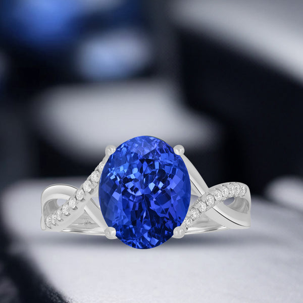 5.01ct Oval Certified AAAA Tanzanite Gemstone 10.89x8.89mm