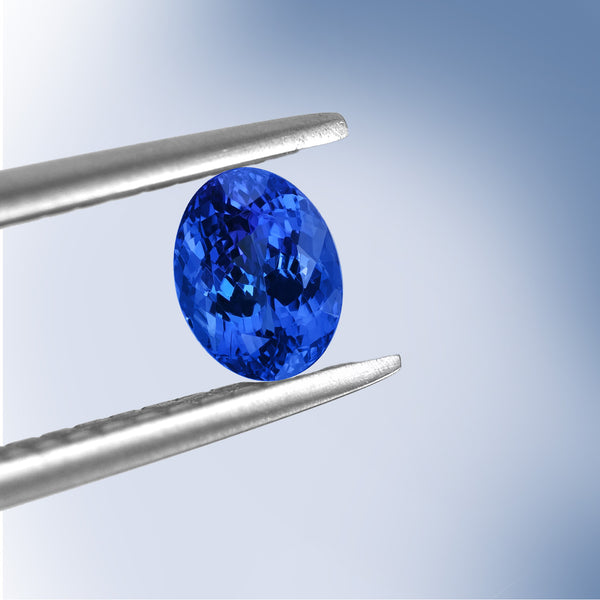 5.11ct Oval Certified AAAA Tanzanite Gemstone 11.44x9.36mm