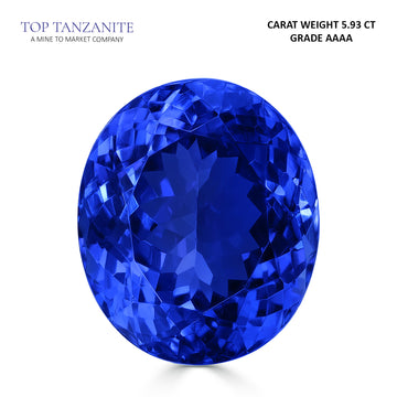 5.93ct Oval Certified AAAA Tanzanite Gemstone 11.57x9.79mm