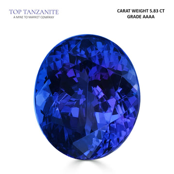 5.83ct Oval Certified AAAA Tanzanite Gemstone 11.61x9.82mm