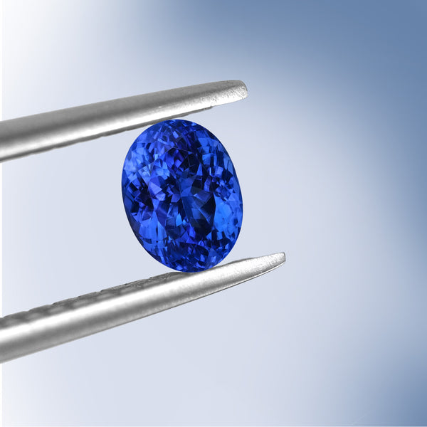 5.04ct Oval Certified AAAA Tanzanite Gemstone 10.52x8.79mm