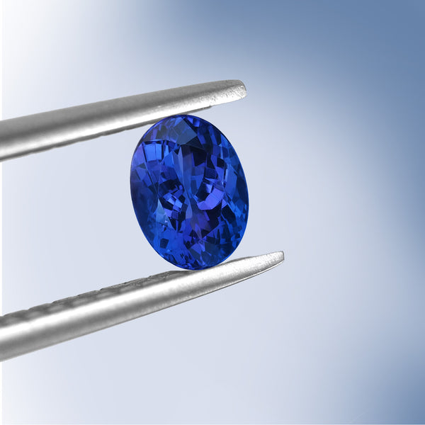 5.19ct Oval Certified AAAA Tanzanite Gemstone 12.00x9.13mm