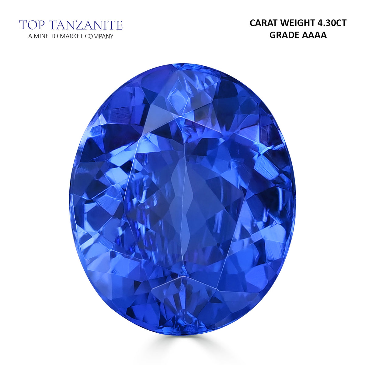 80x9 4.30ct Oval Certified AAAA Tanzanite Gemstone 11.80x9.90mm – Top Tanzanite