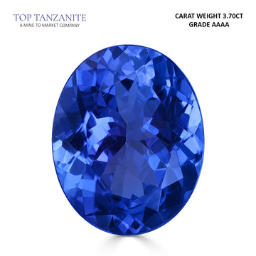 3.70ct Oval Certified AAAA Tanzanite Gemstone 11.70x9.40mm