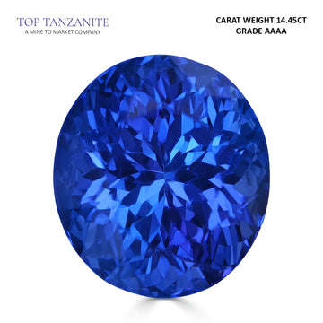 14.45ct Oval Certified AAAA Tanzanite Gemstone 15.20x13.50mm