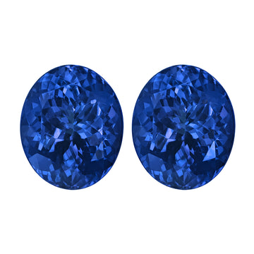 18.74cttw AAAA Matched Pair Oval Certified Tanzanite Gemstone 11.50x9.50mm