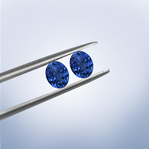 12.14cttw AAAA Matched Pair Oval Certified Tanzanite Gemstone 10.00x8.00mm