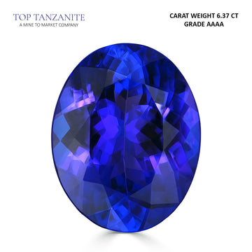 6.37ct AAAA Oval Tanzanite Gemstone 13.73x10.91mm
