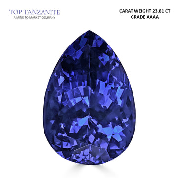 23.81ct Pear Certified AAAA Tanzanite Gemstone 21.54x14.91mm