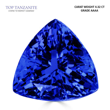 4.32ct Trillion Certified AAAA Tanzanite Gemstone 10.50x10.50mm