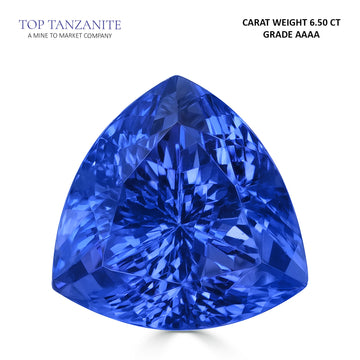 6.50ct Trillion Certified AAAA Tanzanite Gemstone 10.96x10.80mm