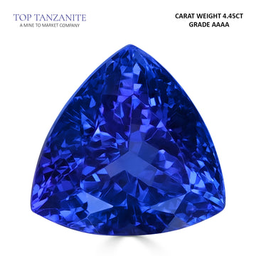 4.45ct Trillion Certified AAAA Tanzanite Gemstone 9.80x9.80mm