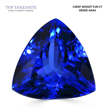9.00ct AAAA Trillion Tanzanite Gemstone 13.69x13.69mm