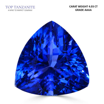 4.03ct Trillion Certified AAAA Tanzanite Gemstone 10.62X10.58mm