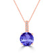 1.4ct Round Tanzanite Pendant with 0.02 cttw Diamond