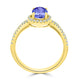 0.98ct Oval Tanzanite Ring with 0.27 cttw Diamond