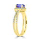 0.98ct Oval Tanzanite Ring with 0.27 cttw Diamond