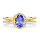 0.98ct Oval Tanzanite Ring with 0.27 cttw Diamond