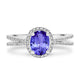 0.98ct Oval Tanzanite Ring with 0.27 cttw Diamond